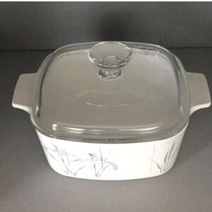 Vintage IrisCorningware White Casserole Dish With Lid